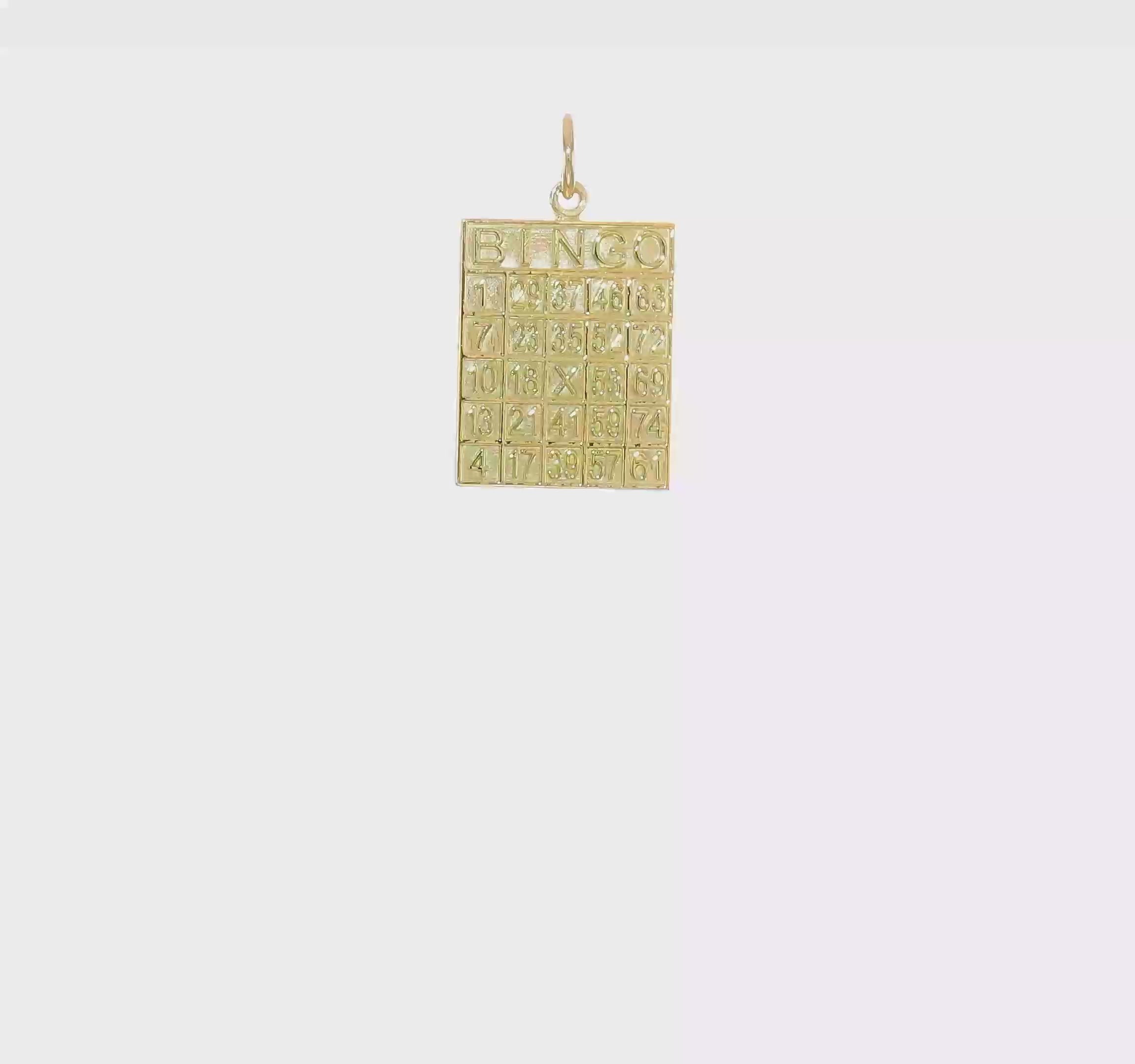 10kt Yellow Gold Solid Bingo Card Charm