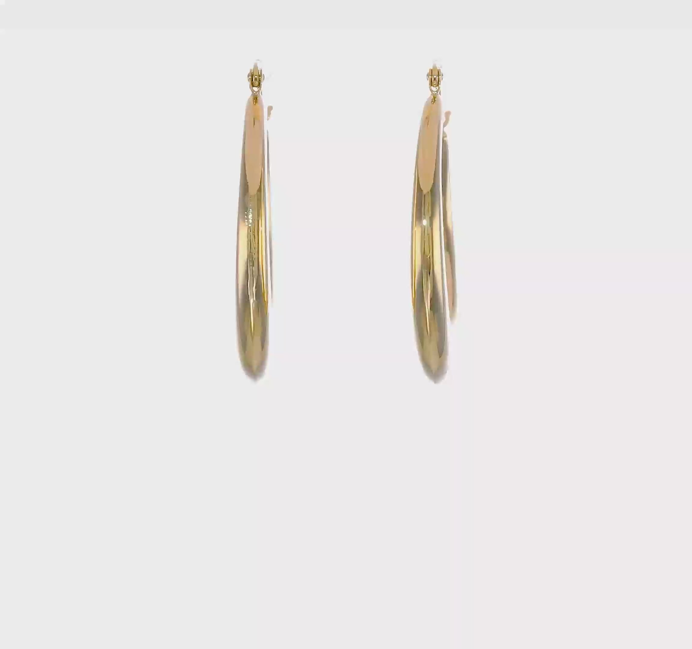 10kt Yellow Gold Polished Hollow Classic Earrings
