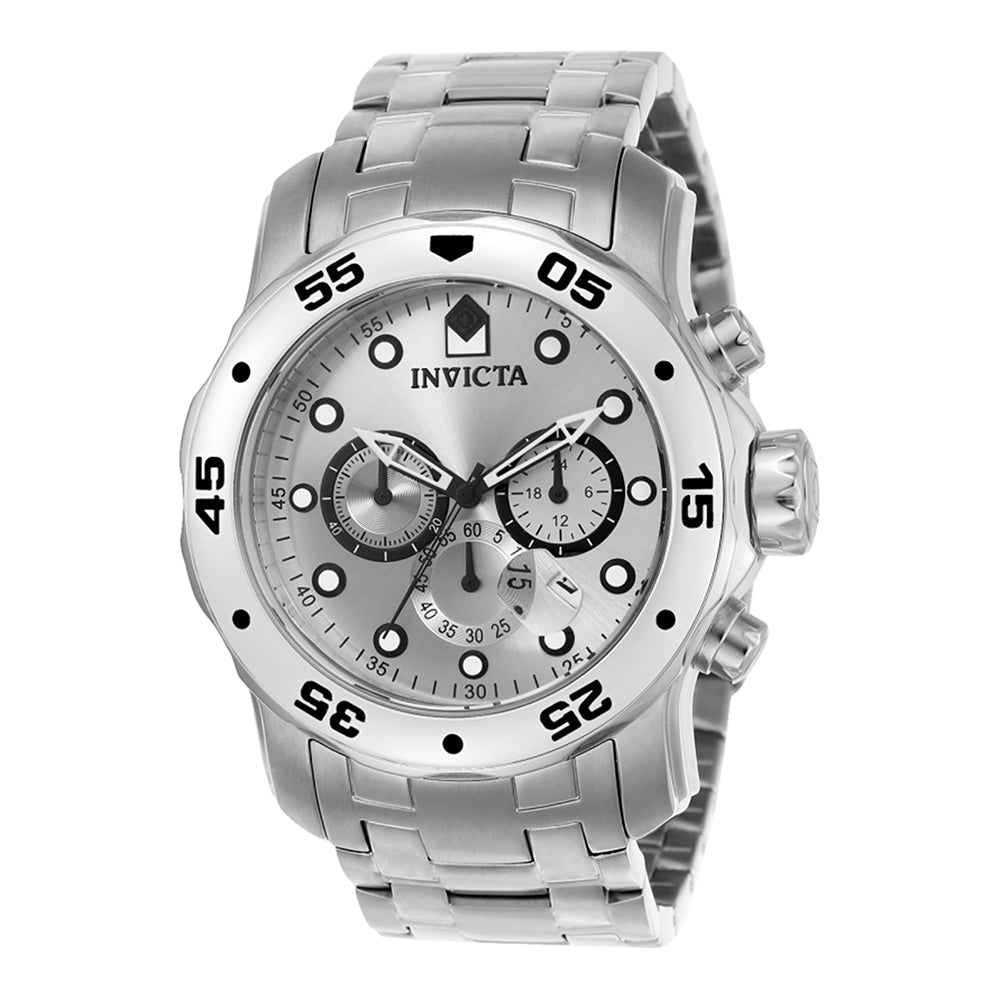 Invicta Men's 0071 Pro Diver Quartz Chronograph Silver Dial Watch