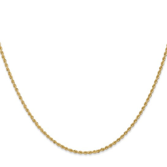 14KT Yellow Gold 18 inch 1.5mm Regular Rope with Lobster Clasp Chain