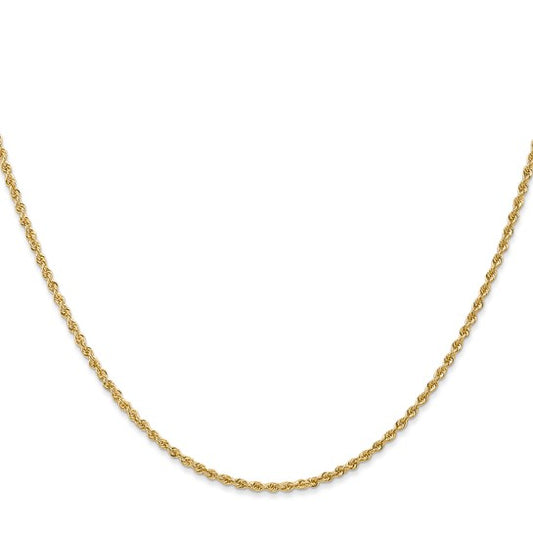 14KT Yellow Gold 14 inch 1.5mm Regular Rope with Lobster Clasp Chain