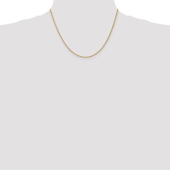 14KT Yellow Gold 18 inch 1.5mm Regular Rope with Lobster Clasp Chain