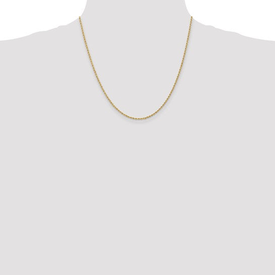 14KT Yellow Gold 20 inch 1.5mm Regular Rope with Lobster Clasp Chain