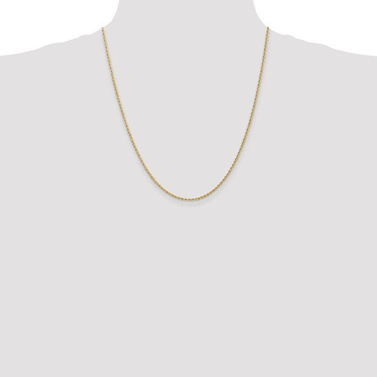 14KT Yellow Gold 22 inch 1.5mm Regular Rope with Lobster Clasp Chain