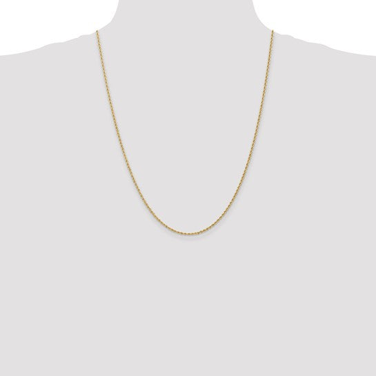 14KT Yellow Gold 24 inch 1.5mm Regular Rope with Lobster Clasp Chain