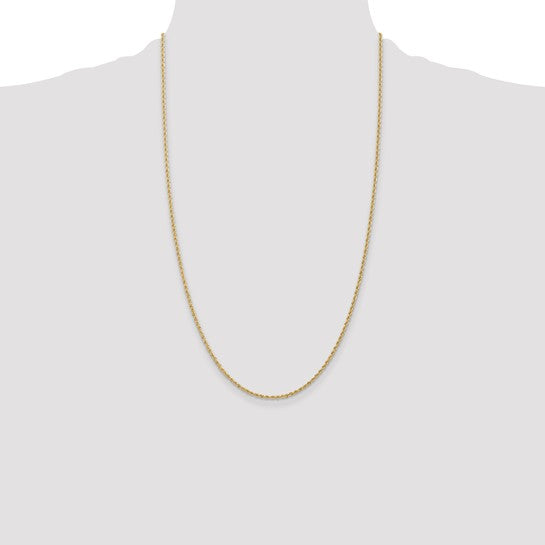 14KT Yellow Gold 26 inch 1.5mm Regular Rope with Lobster Clasp Chain