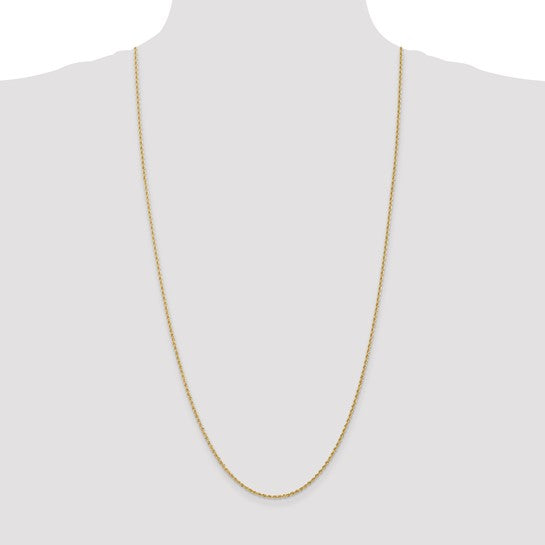 14KT Yellow Gold 30 inch 1.5mm Regular Rope with Lobster Clasp Chain
