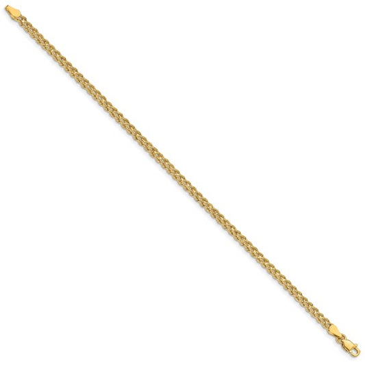 14kt Yellow Gold 3.0mm Wide Double Strand Rope Bracelet