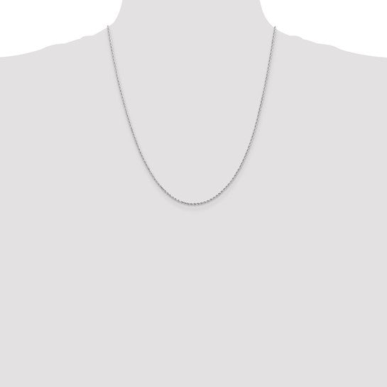 14KT White Gold 22 inch 1.5mm Diamond-cut Rope with Lobster Clasp Chain
