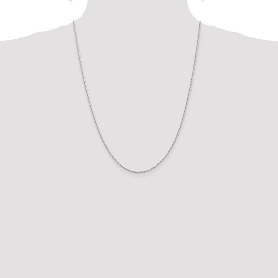 14KT White Gold 24 inch 1.5mm Diamond-cut Rope with Lobster Clasp Chain