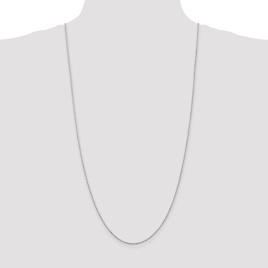 14KT White Gold 30 inch 1.5mm Diamond-cut Rope with Lobster Clasp Chain