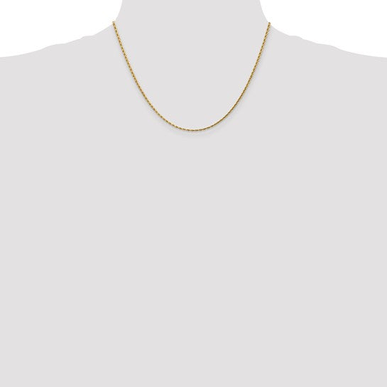 14KT Yellow Gold 18 inch 1.75mm Diamond-cut Rope with Lobster Clasp Chain