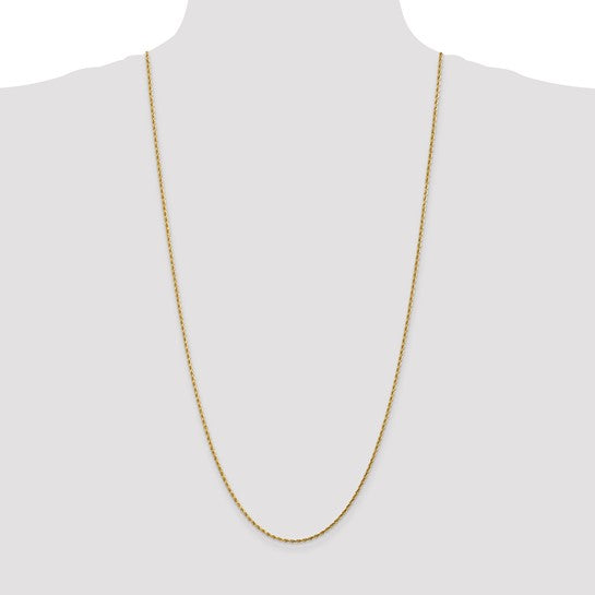 14KT Yellow Gold 26 inch 1.75mm Diamond-cut Rope with Lobster Clasp Chain