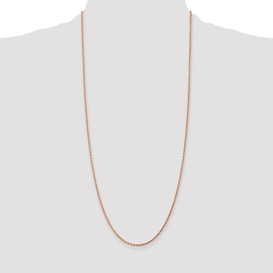 14KT Rose Gold 30 inch 1.75mm Diamond-cut Rope with Lobster Clasp Chain