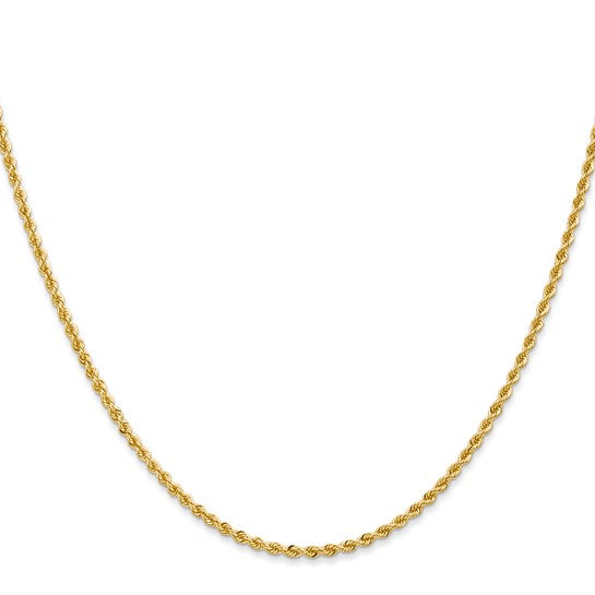 14KT Yellow Gold 22 inch 2mm Regular Rope with Lobster Clasp Chain