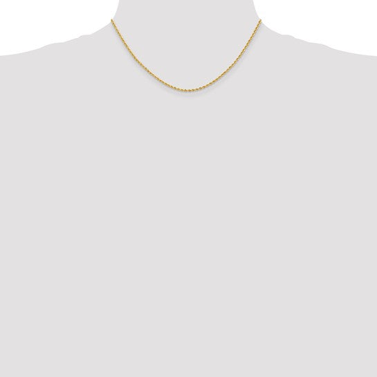 14KT Yellow Gold 16 inch 2mm Regular Rope with Lobster Clasp Chain