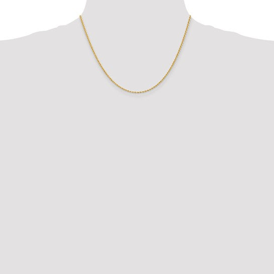 14KT Yellow Gold 18 inch 2mm Regular Rope with Lobster Clasp Chain