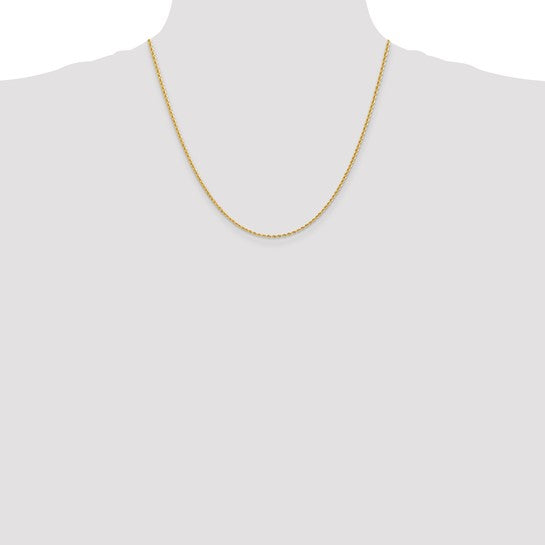 14KT Yellow Gold 20 inch 2mm Regular Rope with Lobster Clasp Chain