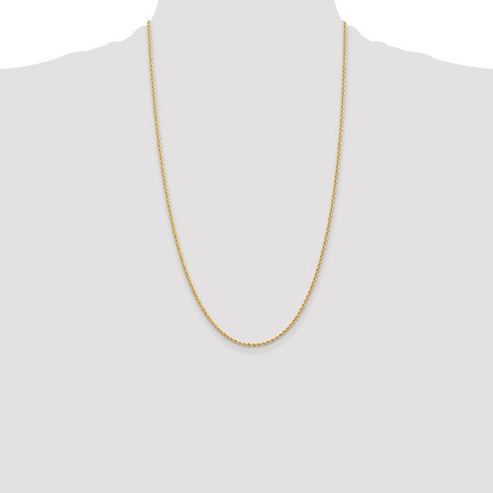 14KT Yellow Gold 26 inch 2mm Regular Rope with Lobster Clasp Chain