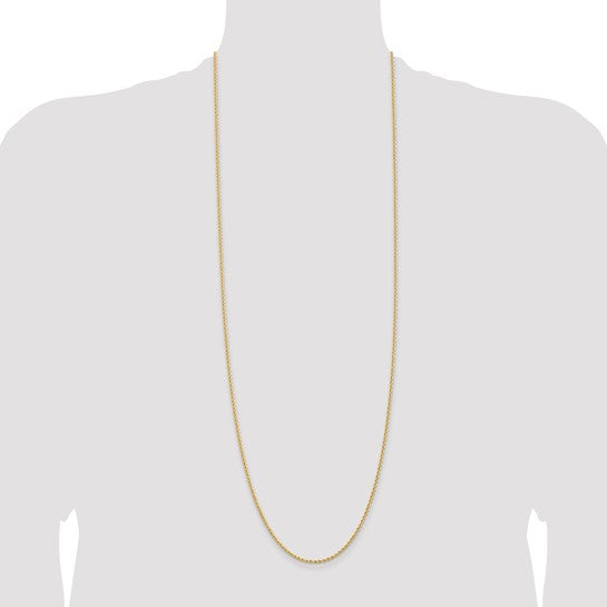 14KT Yellow Gold 36 inch 2mm Regular Rope with Lobster Clasp Chain