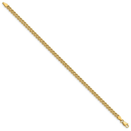 14kt Yellow Gold 3.75mm Double Strand Rope Bracelet
