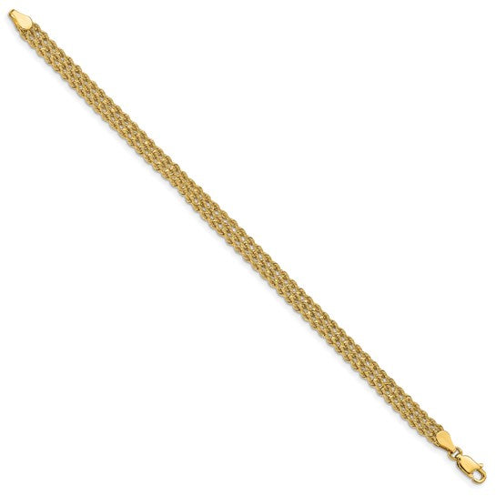 14kt Yellow Gold 5.5mm Triple Strand Rope Bracelet