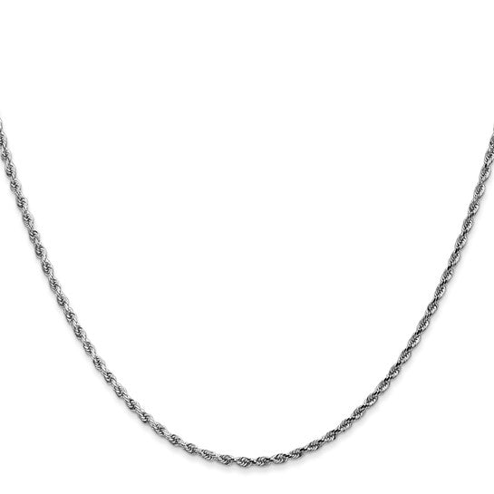 14KT White Gold 14 inch 1.75mm Diamond-cut Rope with Lobster Clasp Chain