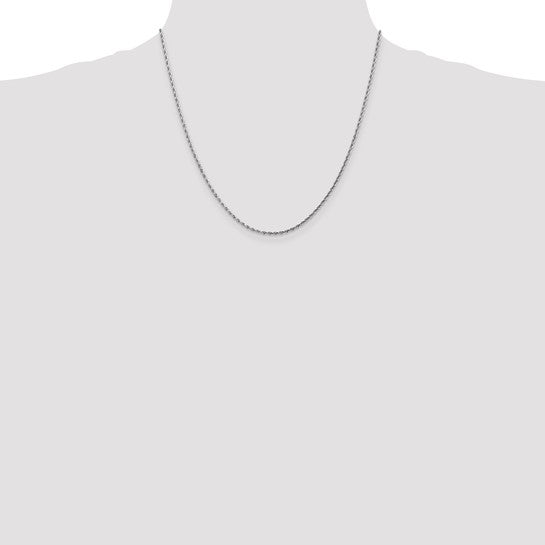 14KT White Gold 20 inch 1.75mm Diamond-cut Rope with Lobster Clasp Chain
