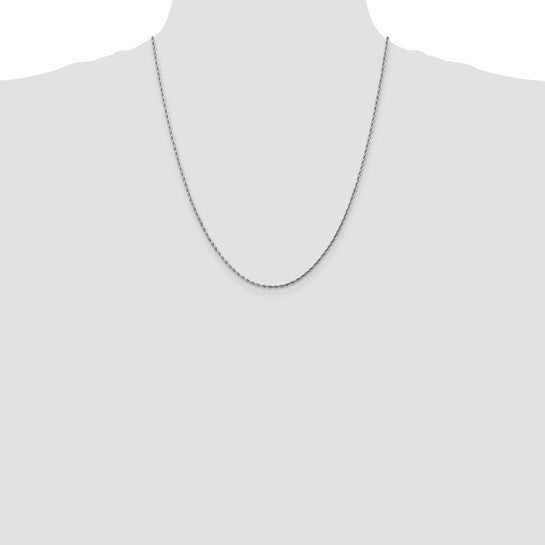14KT White Gold 22 inch 1.75mm Diamond-cut Rope with Lobster Clasp Chain