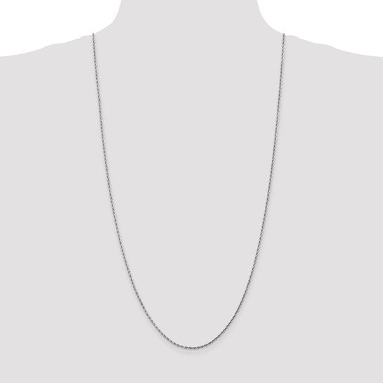 14KT White Gold 30 inch 1.75mm Diamond-cut Rope with Lobster Clasp Chain
