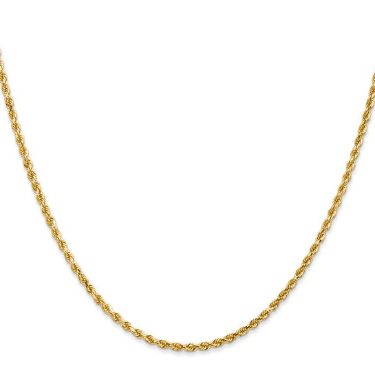 14KT Yellow Gold 20 inch 2mm Diamond-cut Rope with Lobster Clasp Chain
