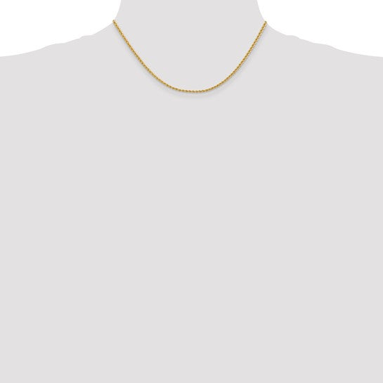 14KT Yellow Gold 16 inch 2.25mm Regular Rope with Lobster Clasp Chain