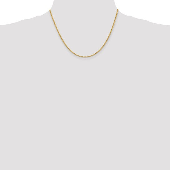 14kt Yellow Gold 18 inch 2.25mm Regular Rope with Lobster Clasp Chain