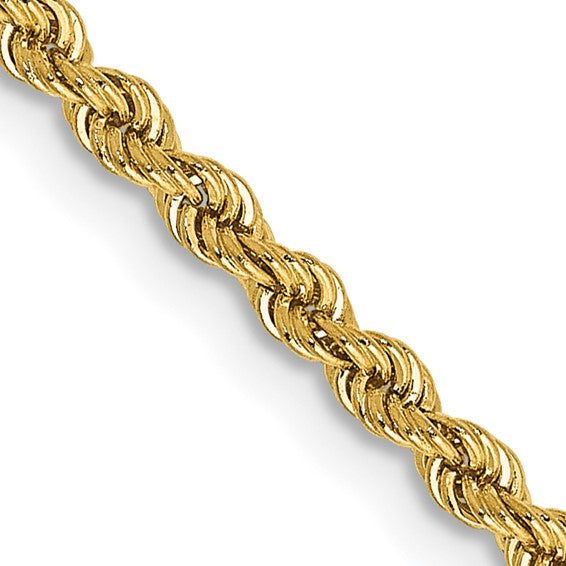 14KT Yellow Gold 28 inch 2.25mm Regular Rope with Lobster Clasp Chain