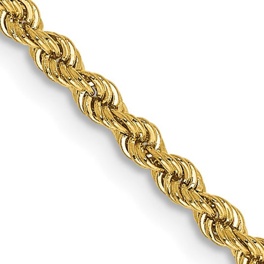 14KT Yellow Gold 26 inch 2.25mm Regular Rope with Lobster Clasp Chain