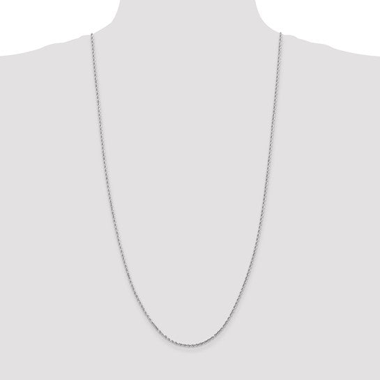 14KT White Gold 30 inch 2mm Diamond-cut Rope with Lobster Clasp Chain