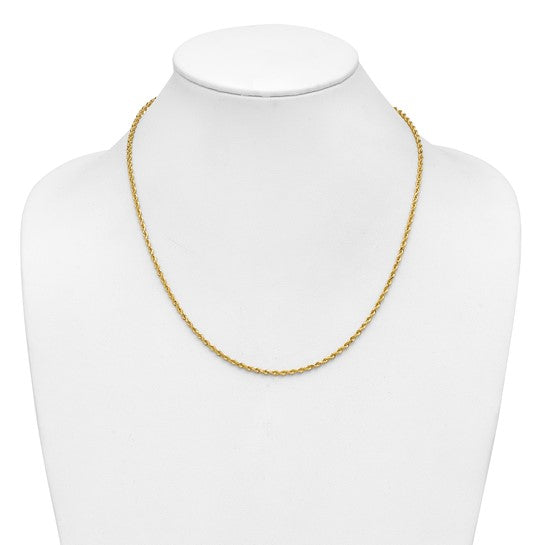 14KT Yellow Gold 20 inch 2.25mm Diamond-cut Rope with Lobster Clasp Chain