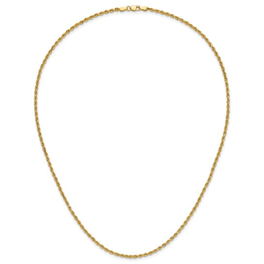 14KT Yellow Gold 20 inch 2.25mm Diamond-cut Rope with Lobster Clasp Chain