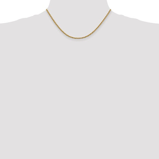 14kt Yellow Gold 16 inch 2.5mm Regular Rope with Lobster Clasp Chain