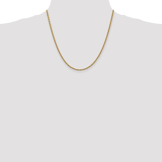 14kt Yellow Gold 20 inch 2.5mm Regular Rope with Lobster Clasp Chain