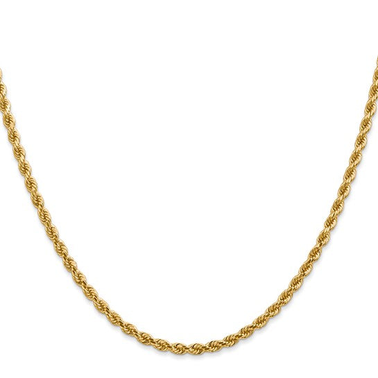 14kt Yellow Gold 26 inch 2.75mm Diamond-cut Rope with Lobster Clasp Chain