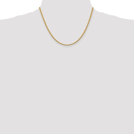 14kt Yellow Gold 18 inch 2.75mm Diamond-cut Rope with Lobster Clasp Chain