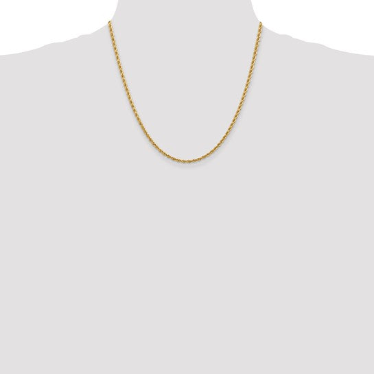 14kt Yellow Gold 20 inch 2.75mm Diamond-cut Rope with Lobster Clasp Chain