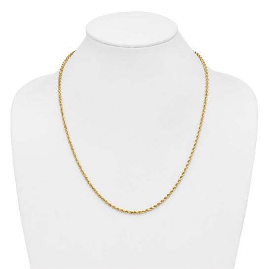 14kt Yellow Gold 22 inch 2.75mm Diamond-cut Rope with Lobster Clasp Chain