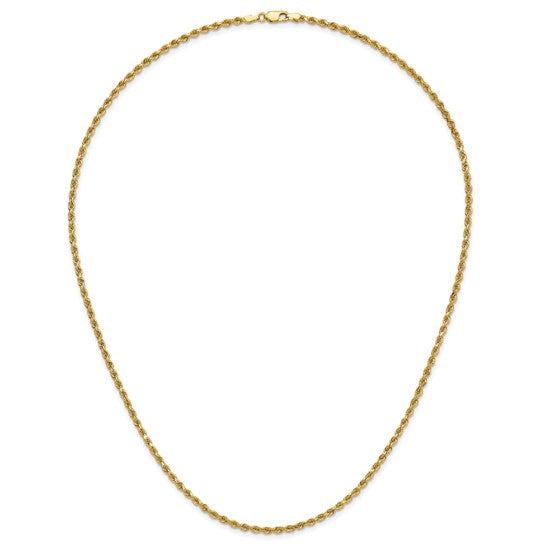 14kt Yellow Gold 22 inch 2.75mm Diamond-cut Rope with Lobster Clasp Chain