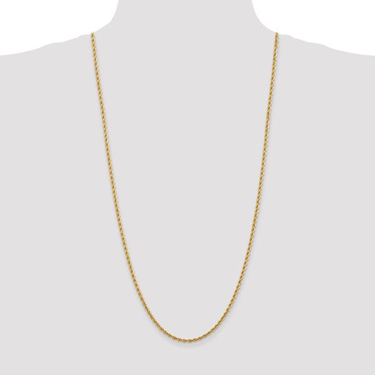14KT Yellow Gold 30 inch 2.75mm Diamond-cut Rope with Lobster Clasp Chain