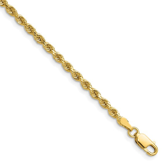 14kt Yellow Gold 18 inch 2.75mm Diamond-cut Rope with Lobster Clasp Chain
