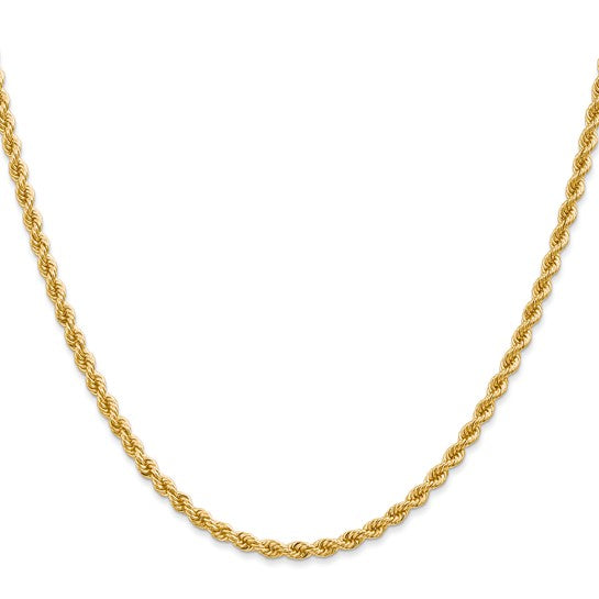 14kt Yellow Gold 26 inch 2.75mm Regular Rope with Lobster Clasp Chain