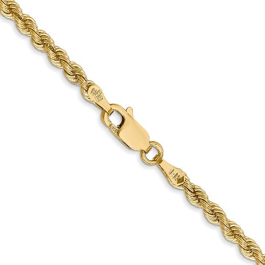 14kt Yellow Gold 26 inch 2.75mm Regular Rope with Lobster Clasp Chain