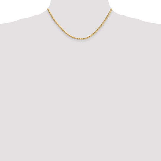 14kt Yellow Gold 16 inch 2.75mm Regular Rope with Lobster Clasp Chain